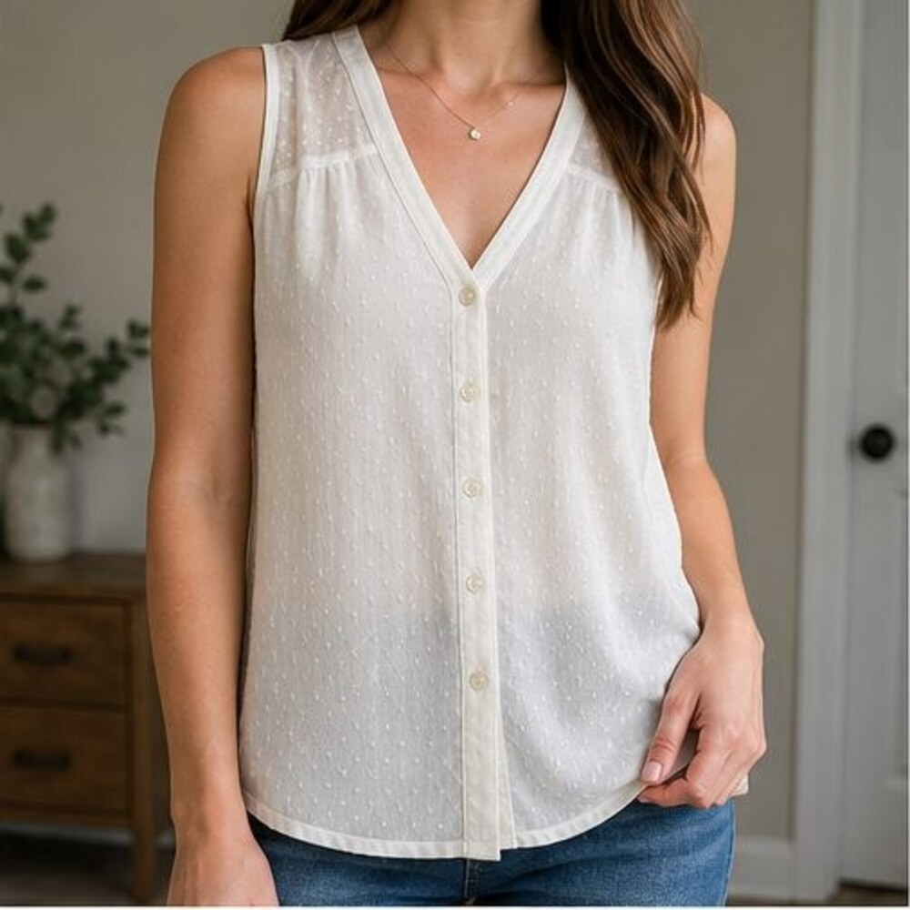 Ivory V Neck Top - Picture 2 of 6